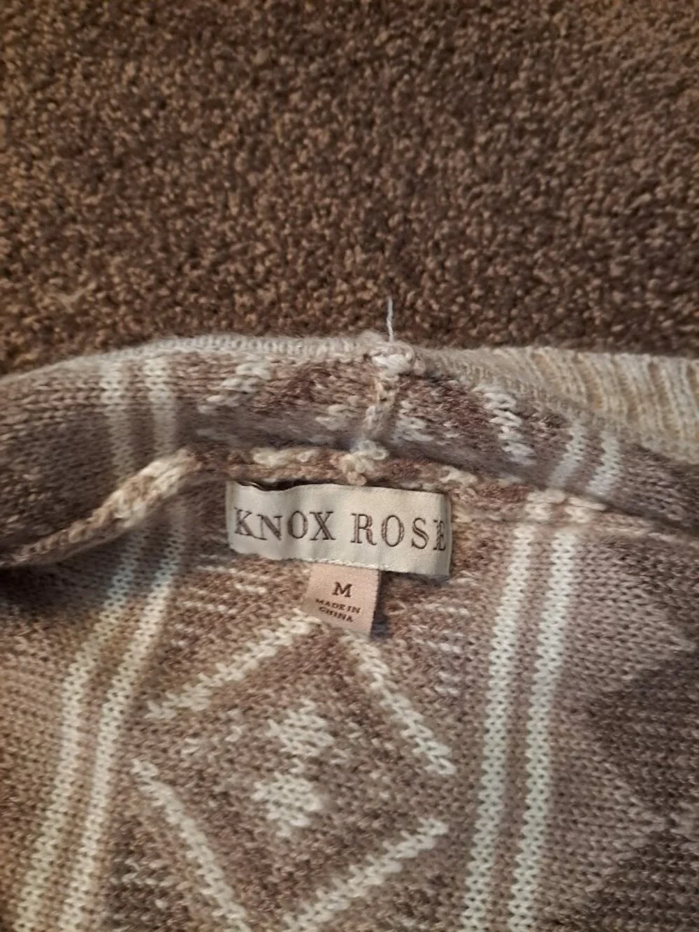 Knox Rose boho chic fringe festival southwestern aztec sweater coat jacket. - Picture 7 of 10